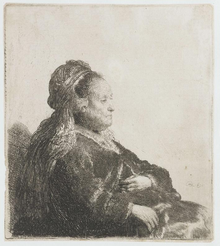  伦勃朗·梵·莱茵 Rembrandt van Rijn——向右坐的贵族夫人